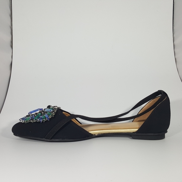 NR Rapisardi Black Jeweled Diorsay Flat Sandal - Picture 4 of 4